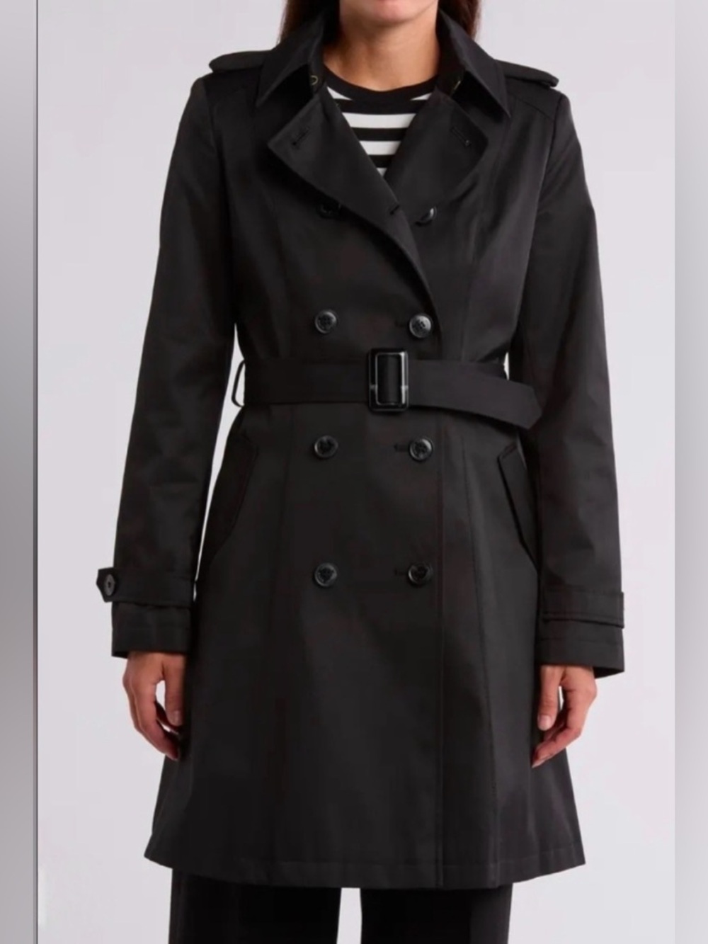 NWT Lauren Ralph Lauren Black Trench MSRP $240